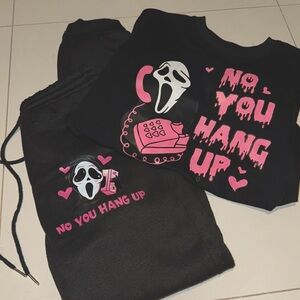 Black Ghostface Sweatshiry and Joggers set